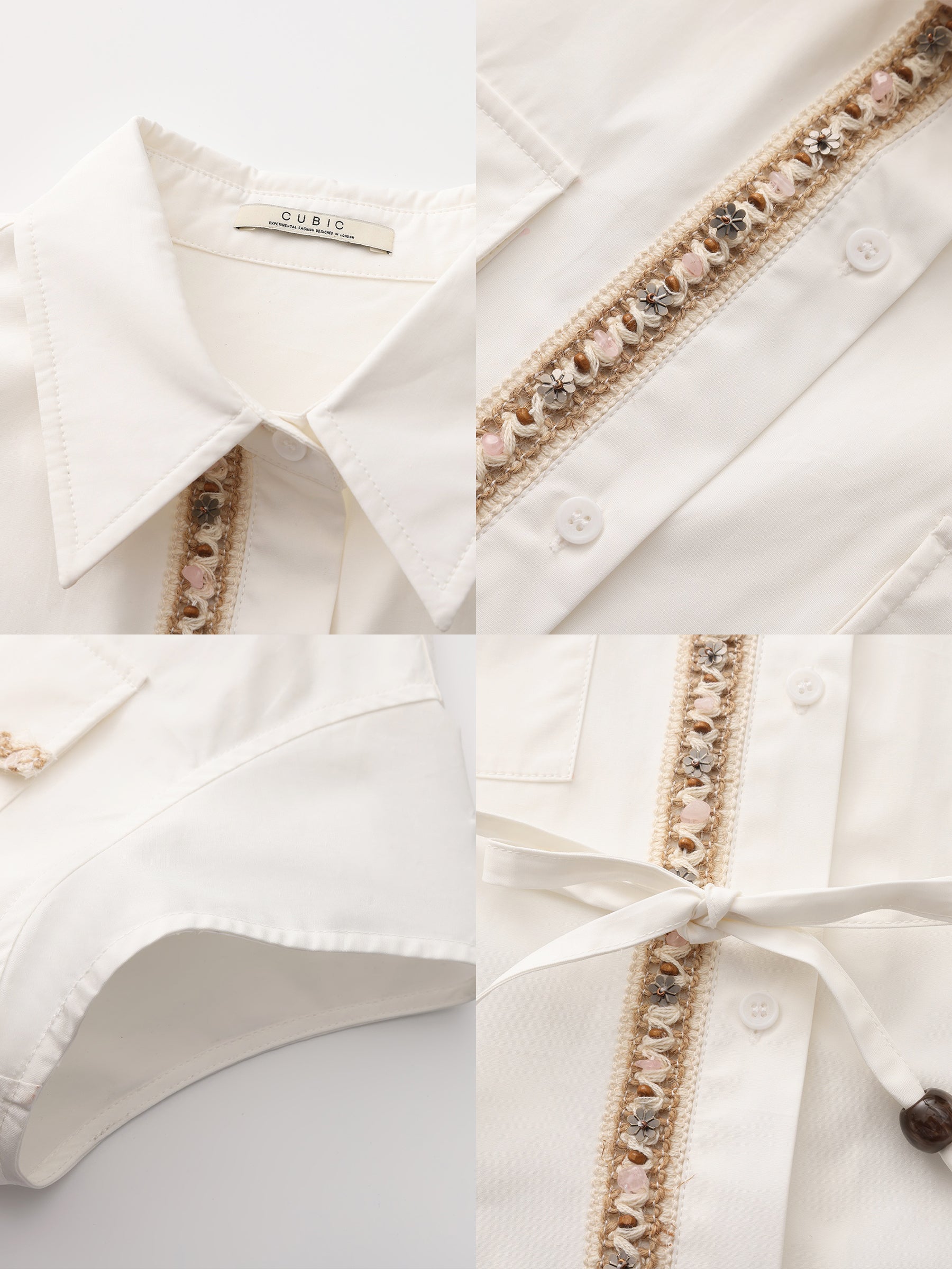 Beaded Placket Utility Short-Sleeve Shirt-18