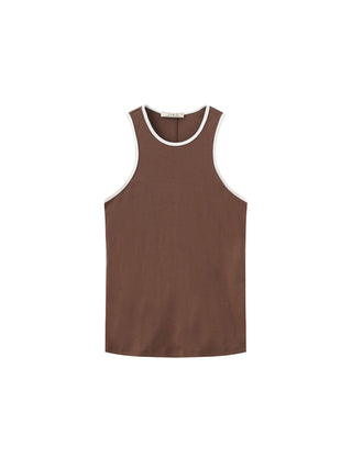 Contrast Cutaway Tank Top