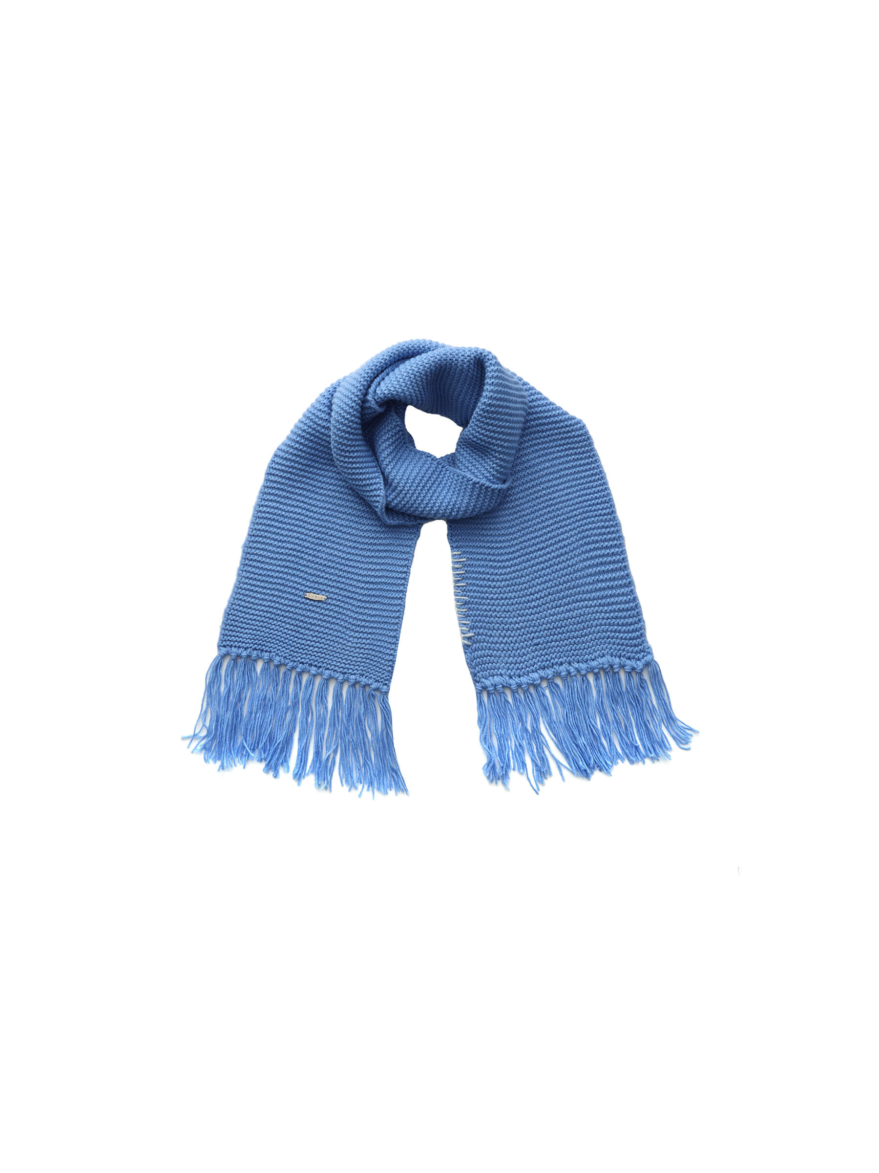 Fringed Long Scarf with Wool Blend-7