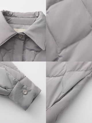 Button-Front Shirt Collar Loose-Fit Down Jacket