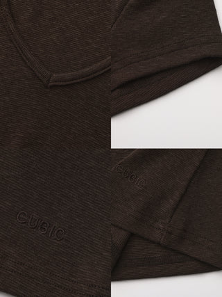 C by CUBIC Cropped Slim-Fit Sweetheart Neck T-Shirt