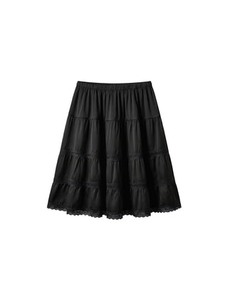 CUBIC Lace Tiered Satin Mini Skirt