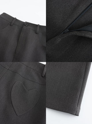 Heart Patch Tailored Mini Skirt