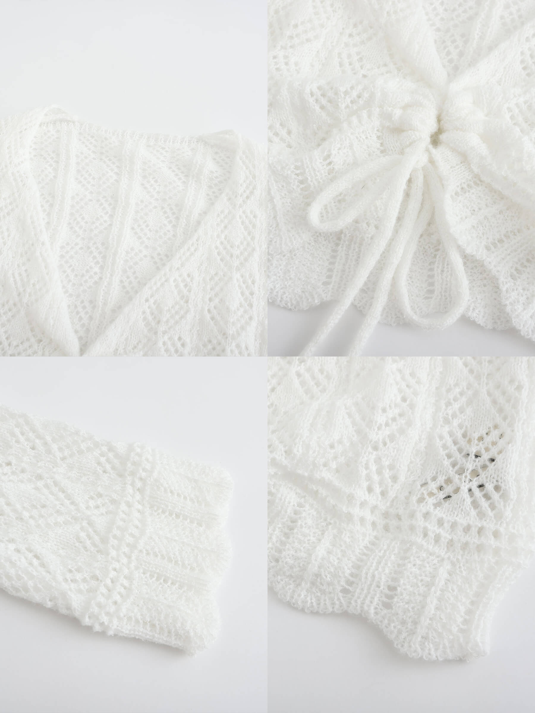 Thin Knit V-Neck Drawstring Top-20