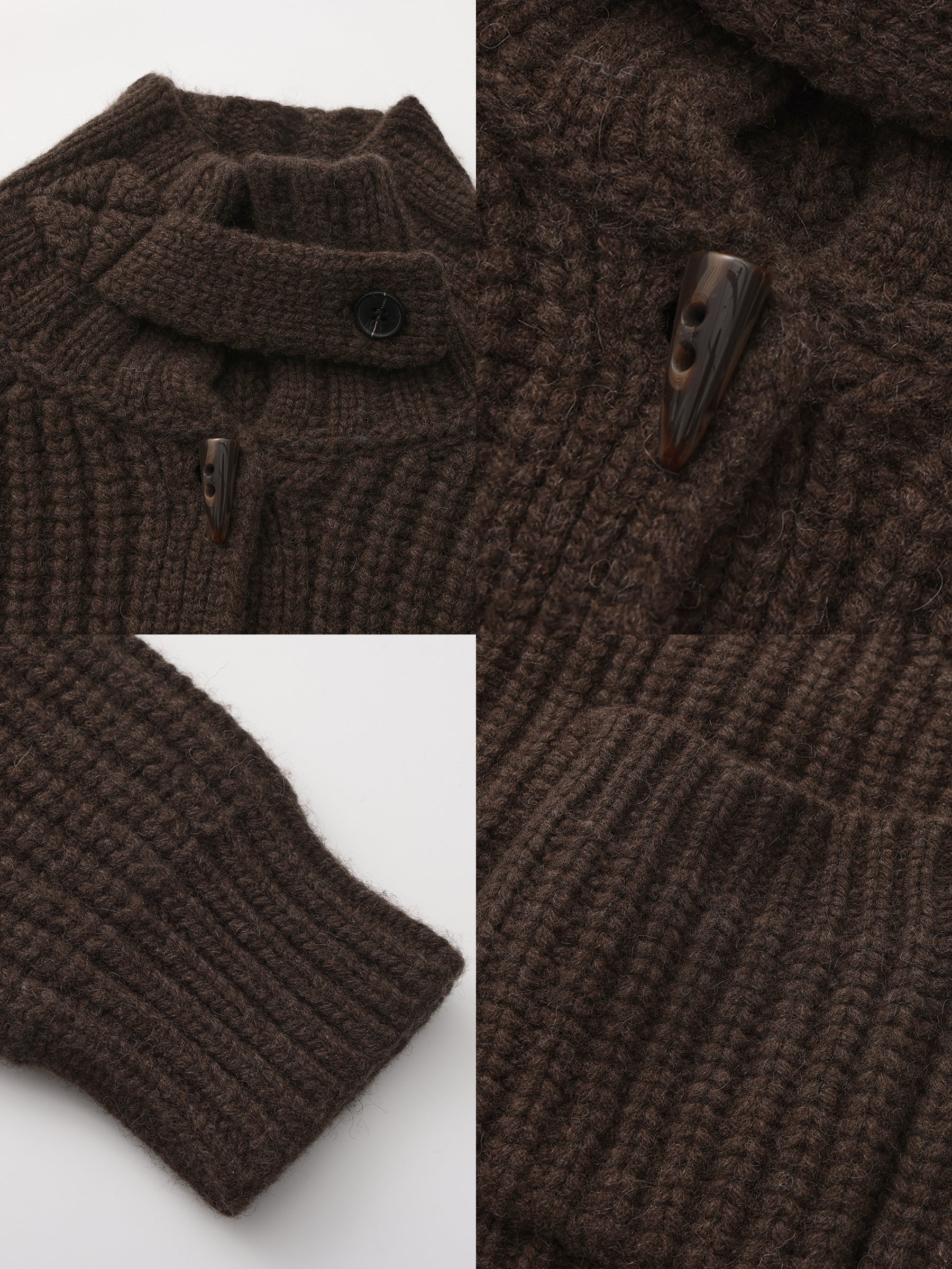 100% Wool Convertible Collar Short Cardigan Coat-18