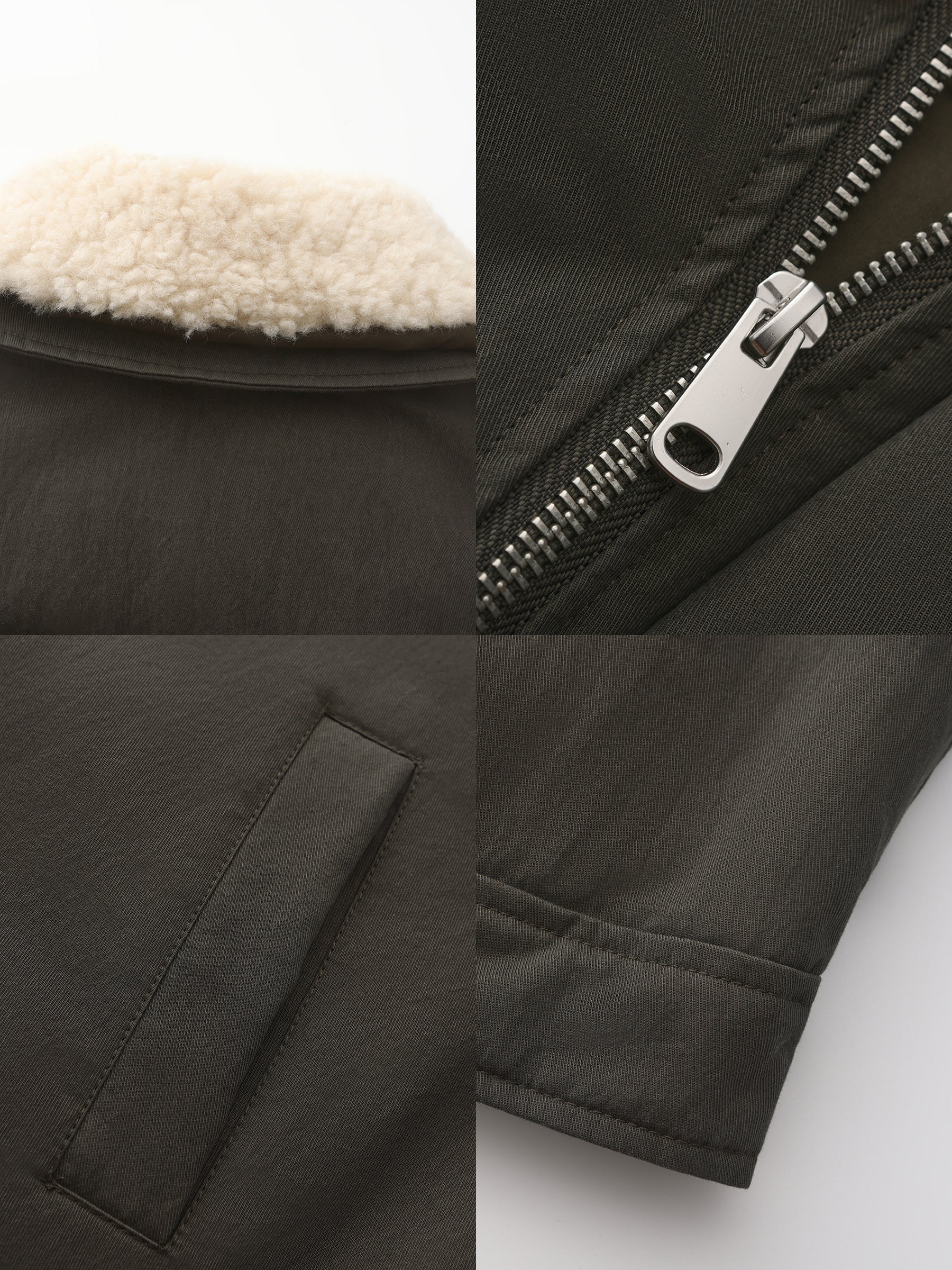 Removable Fur Collar High Neck Down Coat-17