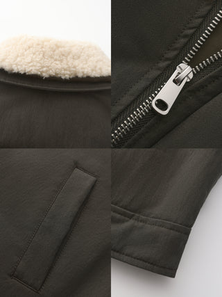 Removable Fur Collar High Neck Down Coat