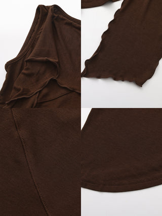 Asymmetrical Tie-Neck Flowy Sleeveless Top