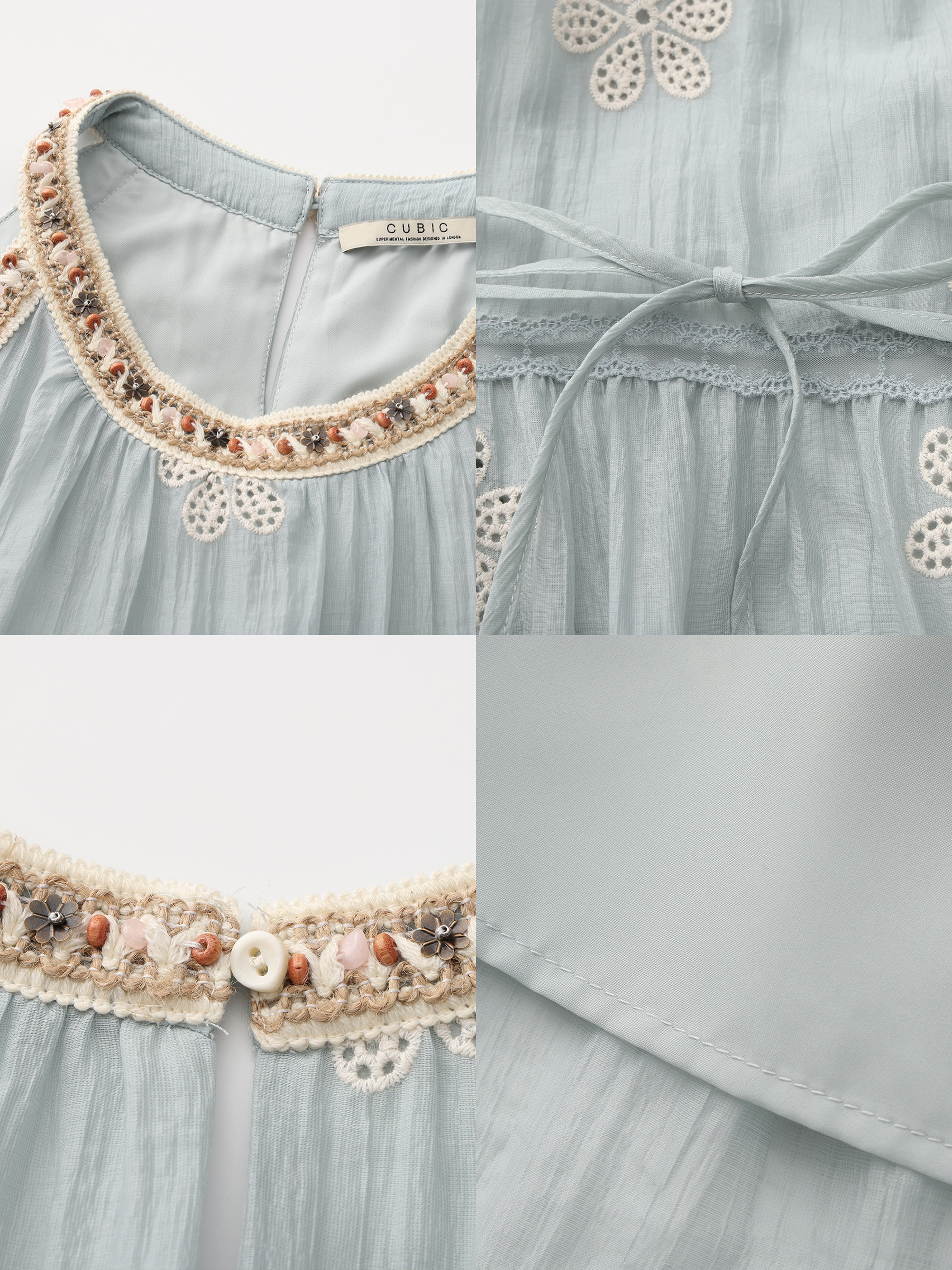 A-Line Halter Round-Neck Embroidered Maxi Dress-18