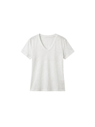 CUBIC Linen-Blend V-Neck Slim Fit Top