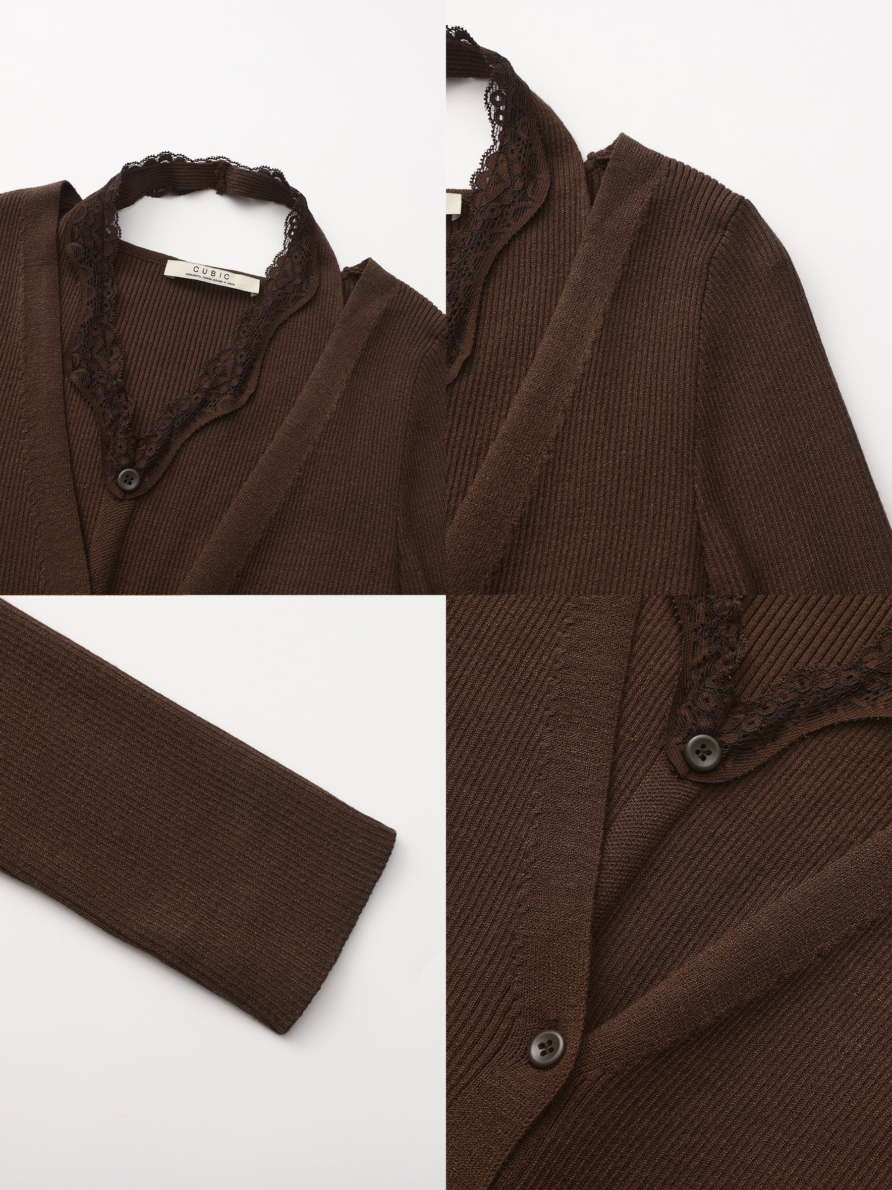 Layered Look Halter Neck Slim-Fit Knit Cardigan-19