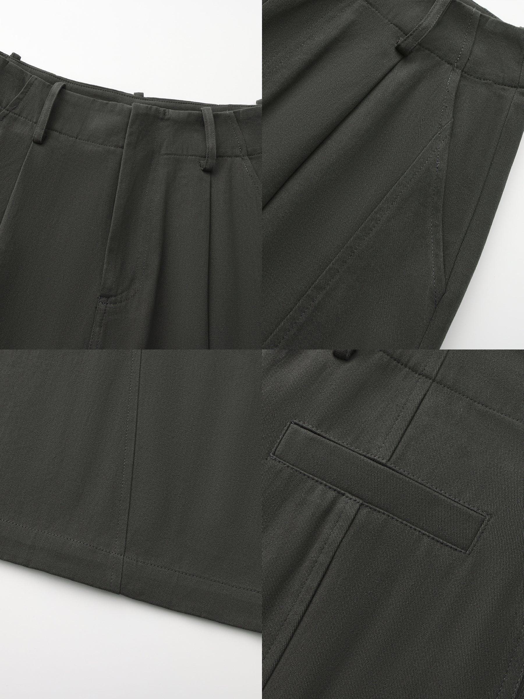 100% Cotton High-Waisted Wide-Leg Casual Trousers-17