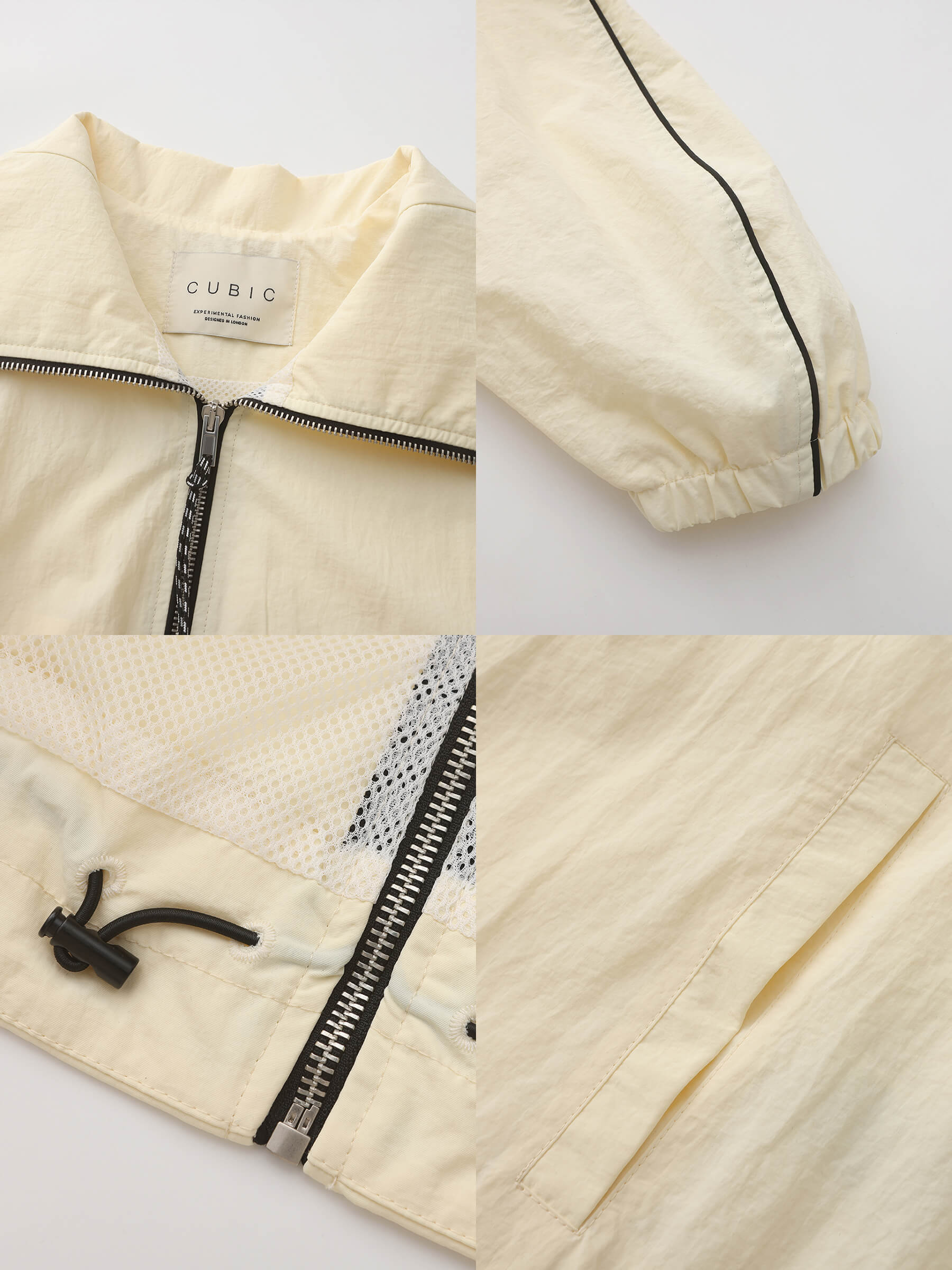 Color-Block Zipper Short Jacket-19