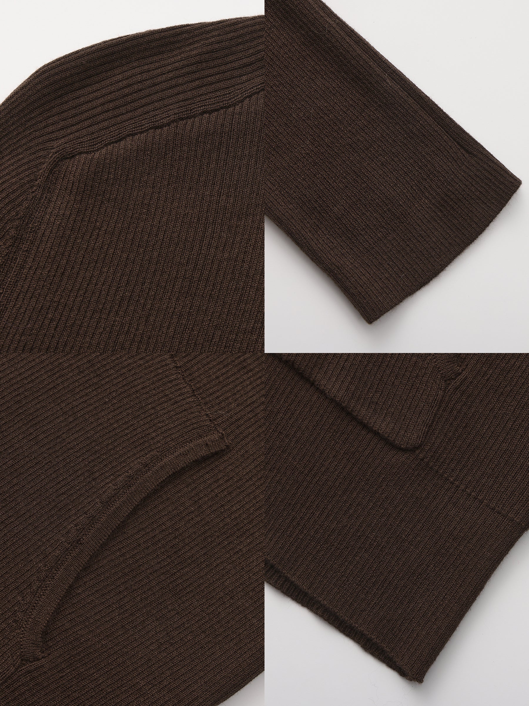Two-Way Zip Layered Knit Jacket-19