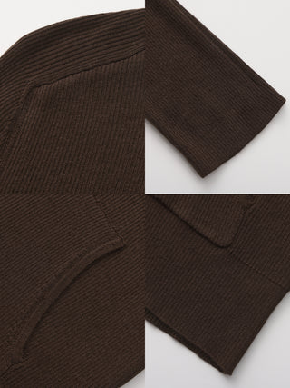 Two-Way Zip Layered Knit Jacket