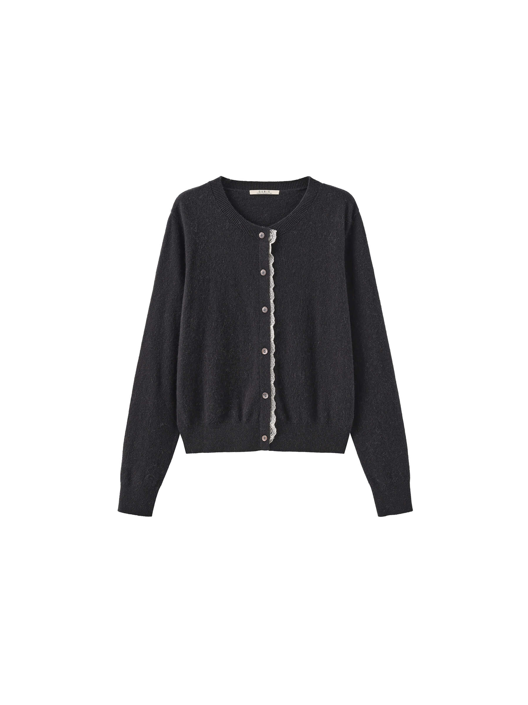 Lace Trim Knit Wool Cardigan-22