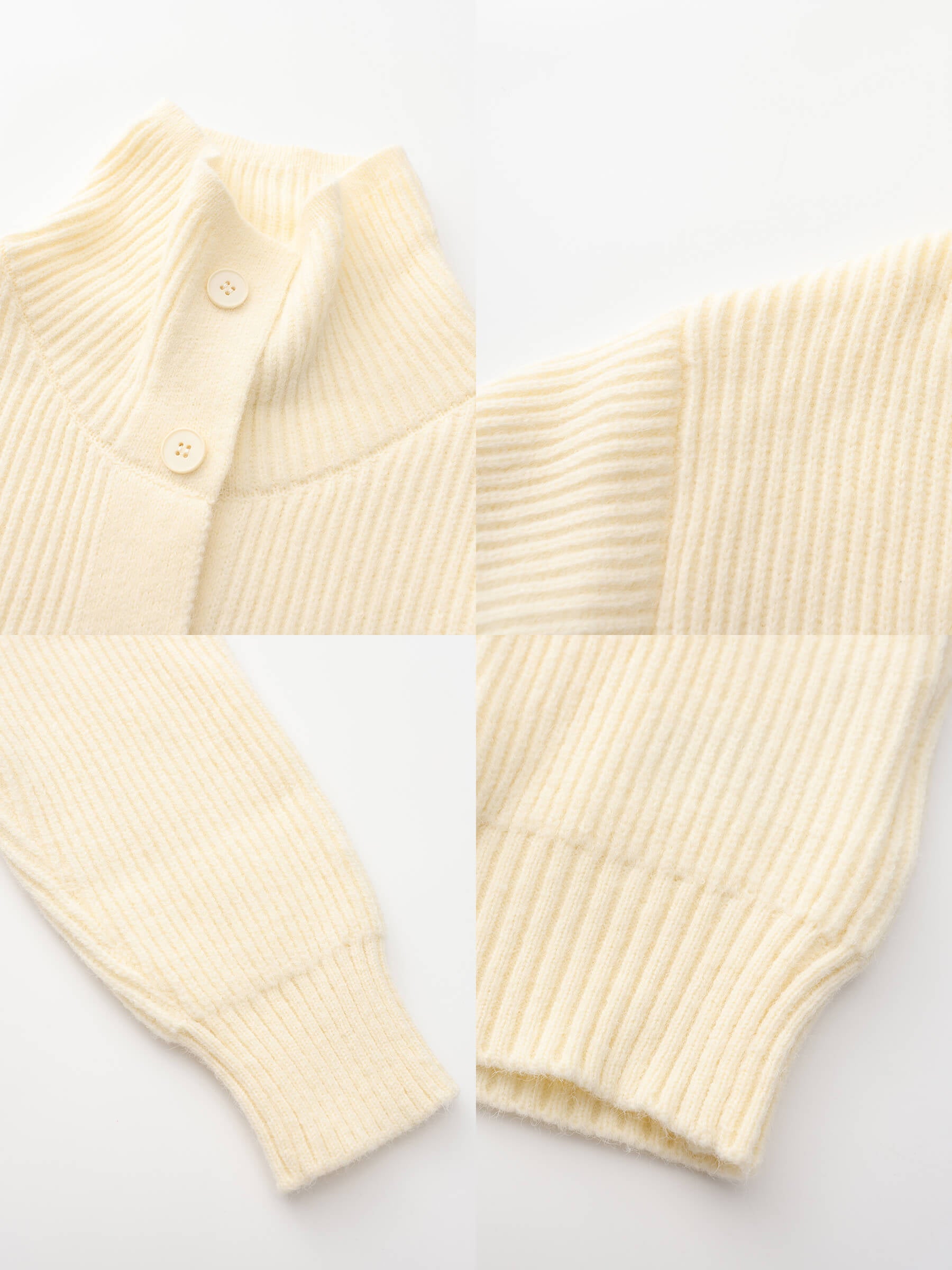 High Neck Boxy Knit Cardigan-17