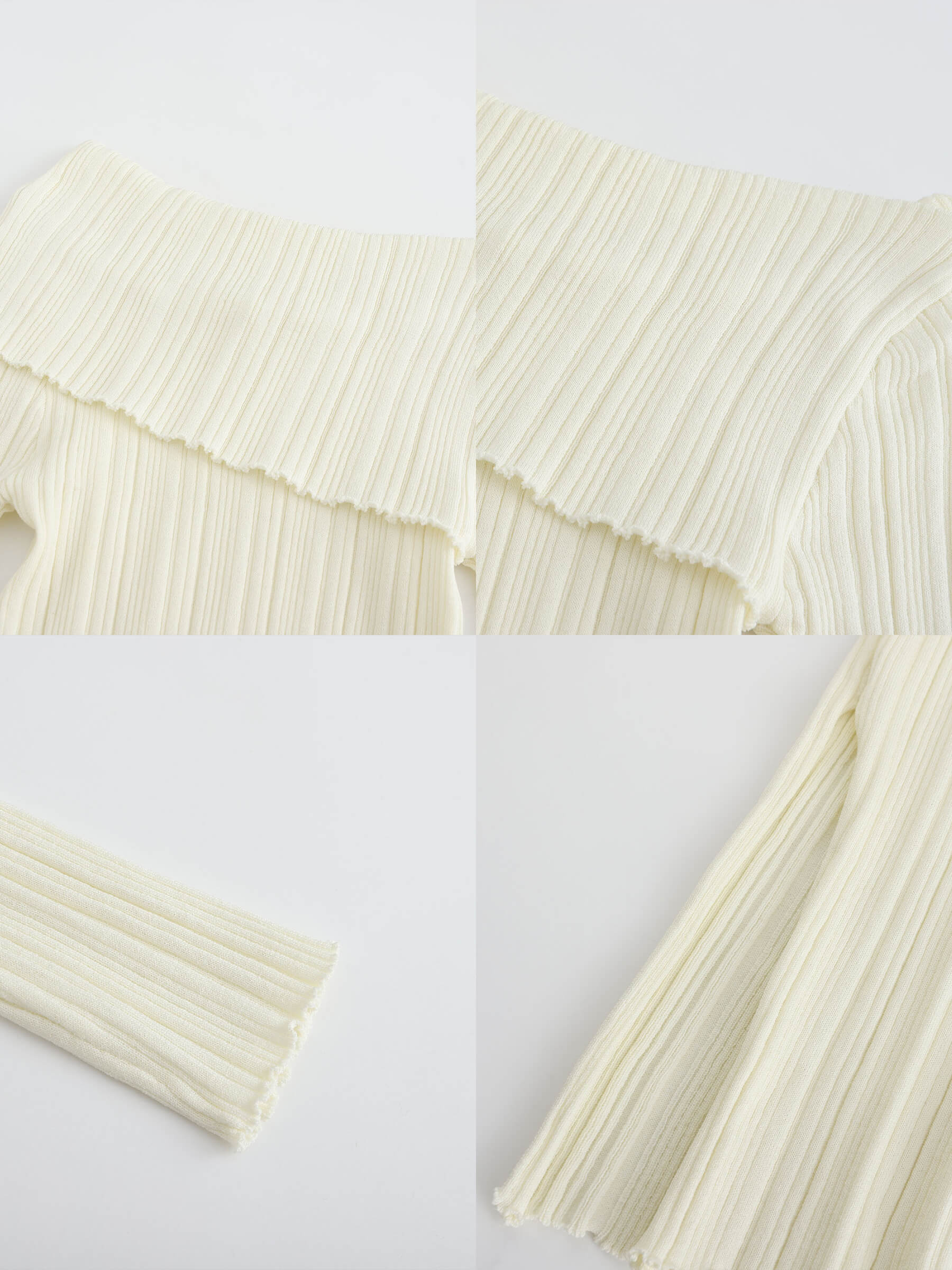 Off-Shoulder Long Sleeve Fitted Top-21