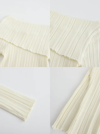 Off-Shoulder Long Sleeve Fitted Top