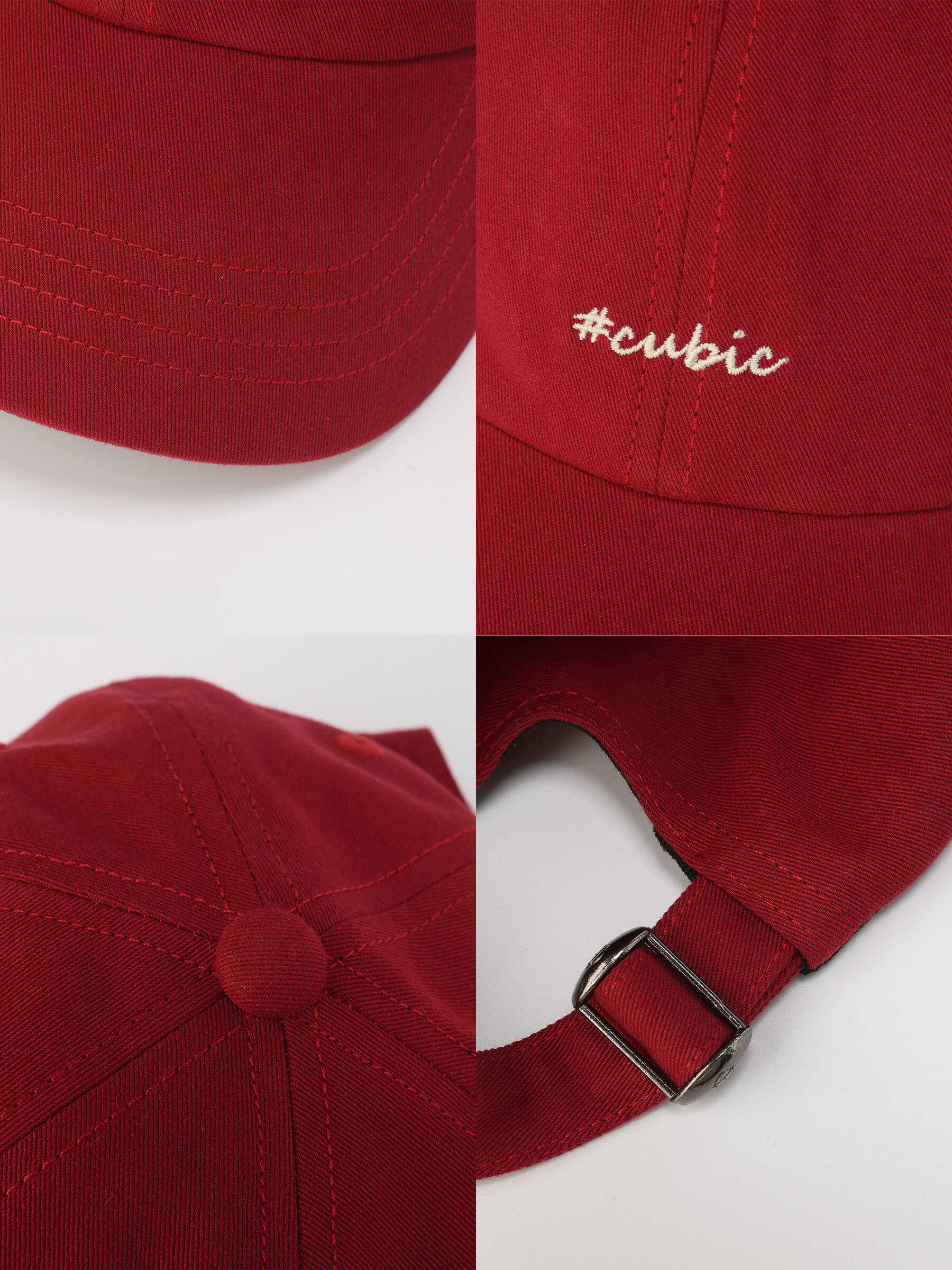 CUBIC Embroidered Solid Color Baseball Cap-20
