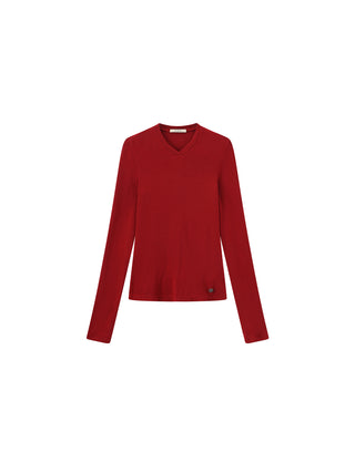 CUBIC Wool Blend V-Neck Knit T-Shirt
