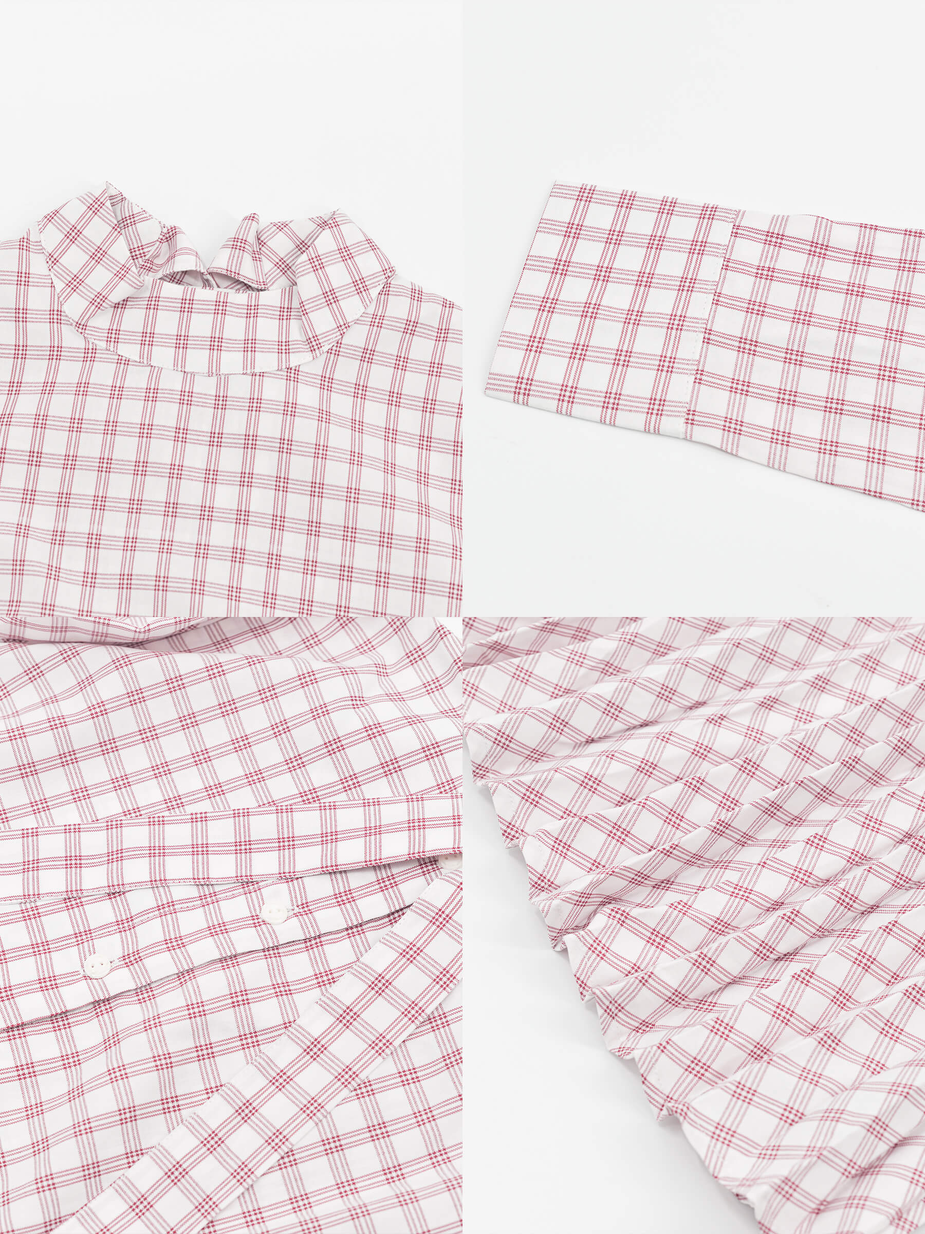 Tartan Neck Tie A-line Dress-20