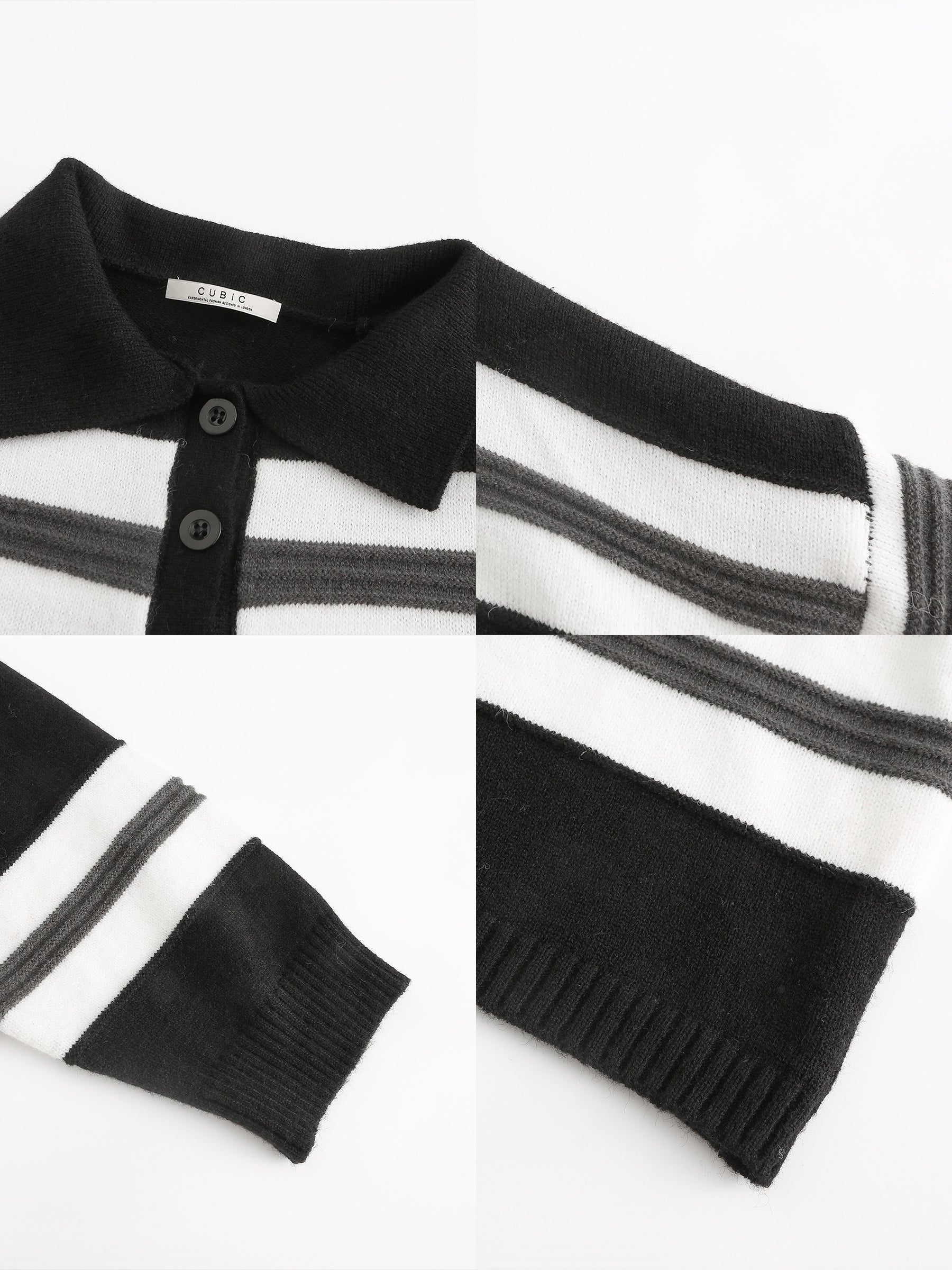 Oversized Contrast Striped Sweater-21