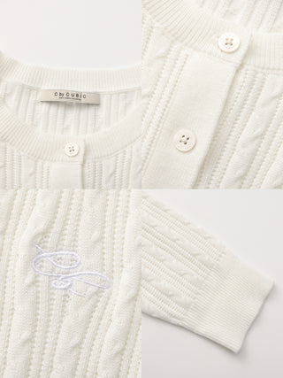 Cable-Knit Cropped Cardigan