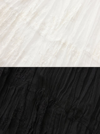 CUBIC Textured A-Line Embroidered Skirt(Pre order: 7 days)