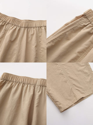 Loose-Fit Elastic Waist Tapered Trousers