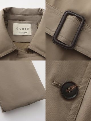 Dark Oversized Waist-Cinched Down Coat