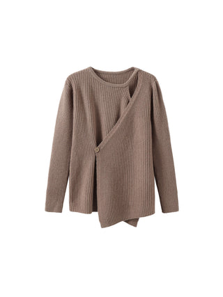 Crossover Ribbed Knit Jumper