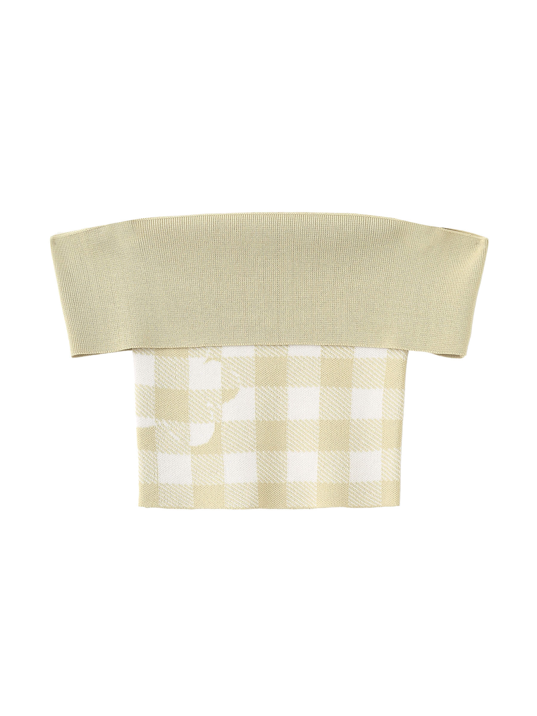 Off-Shoulder Checkered Knit Cami Top-22