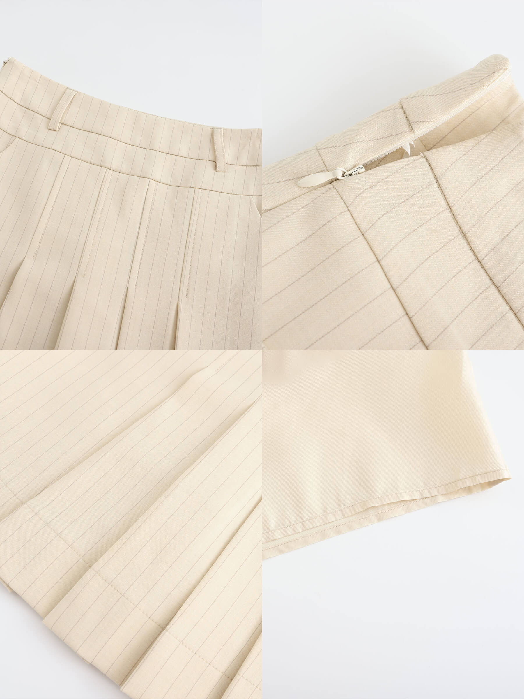 Pinstripe Pleated Mini Skirt-20