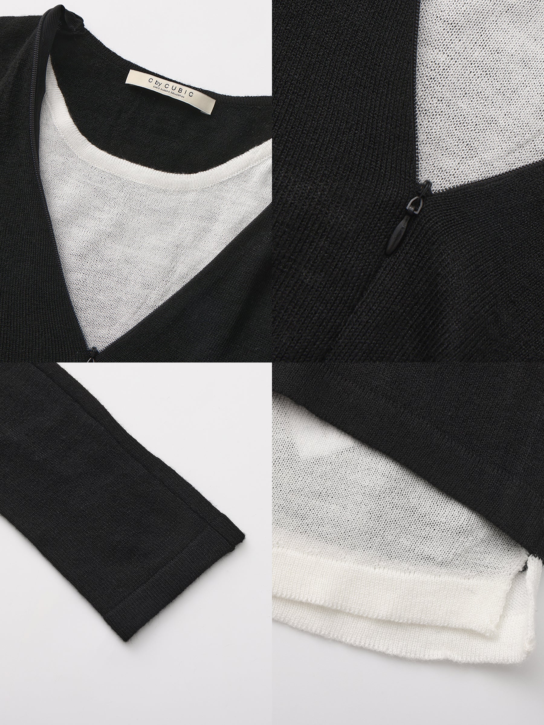 Casual Faux-Layer Knit Top-18