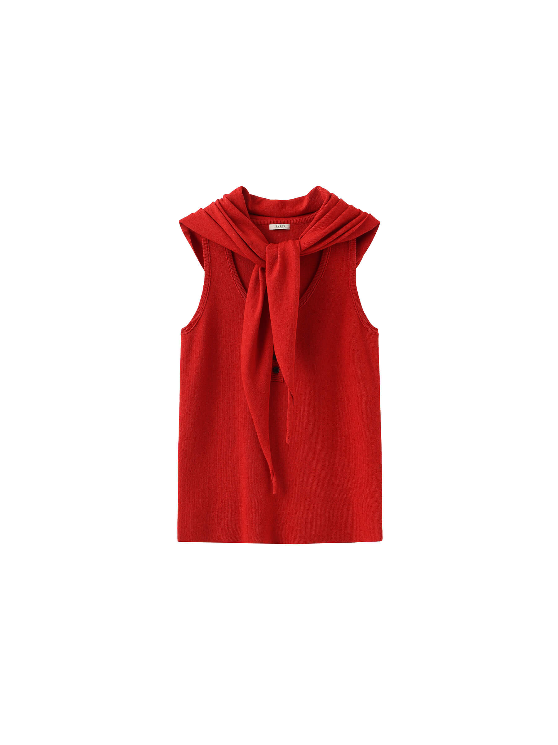 Slim-Fit Knit Henley Vest with Neck Tie-22