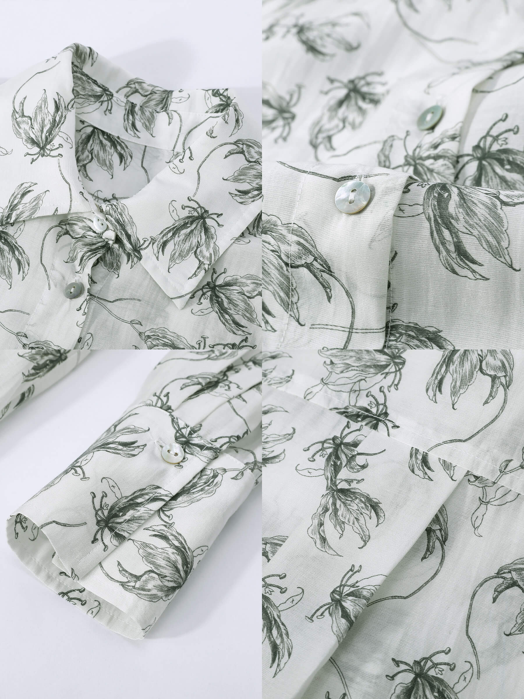 Loose Printed Sheer Shirt-21