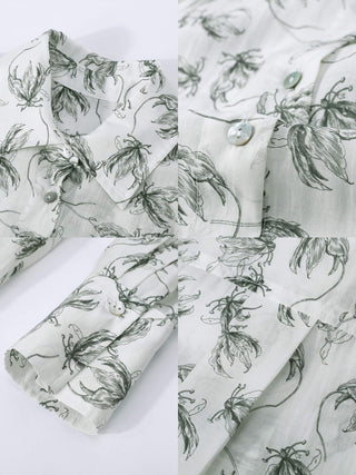 Loose Printed Sheer Shirt