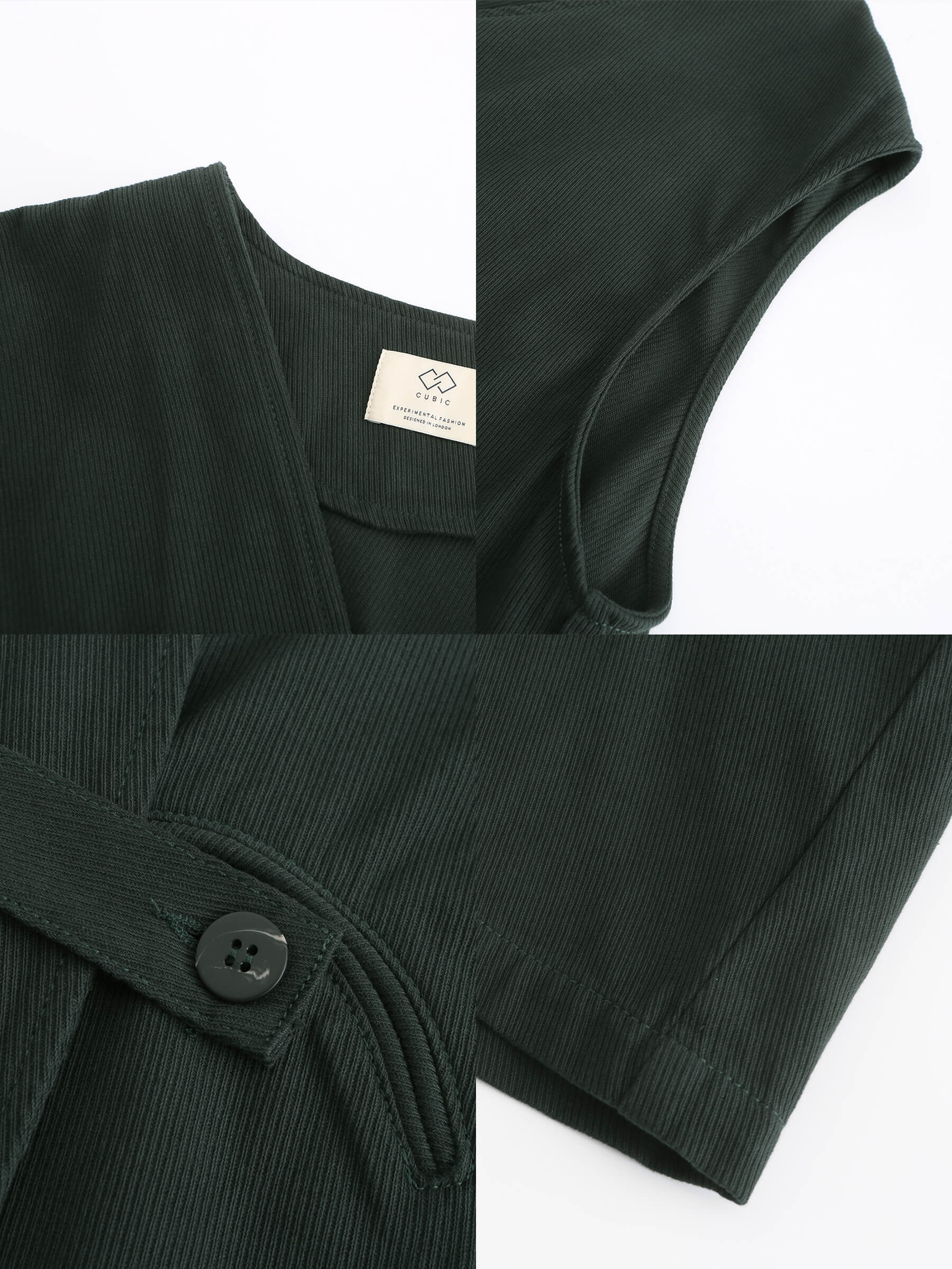 Cropped Double Breasted Twill Waistcoat-20