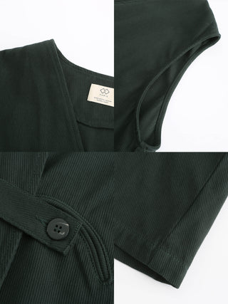 Cropped Double Breasted Twill Waistcoat