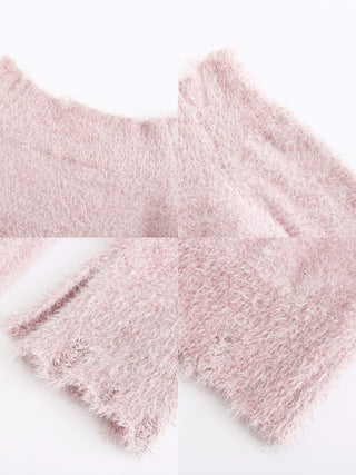 Off-Shoulder Long Sleeve Knit Crop Top