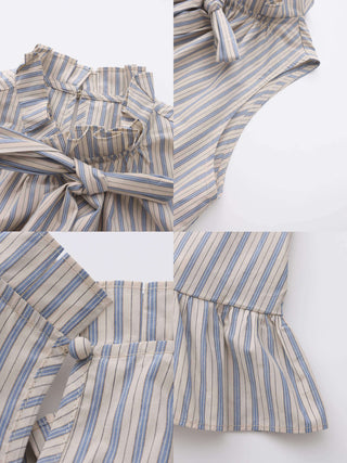 Ruffle Stand Collar Tie A-line Tank Top