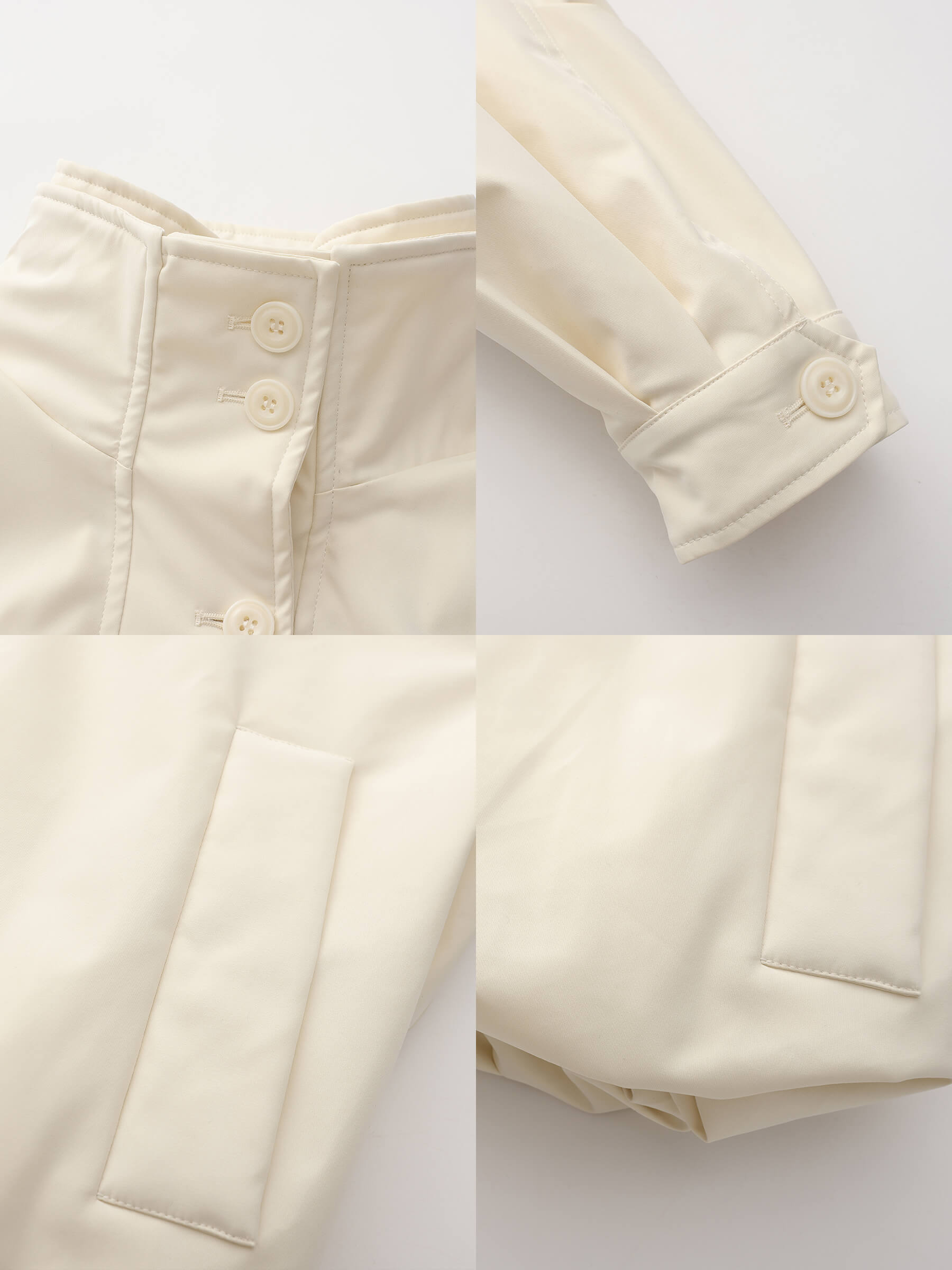 Short High Collar Zip Up Down Coat-16