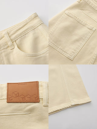High-Waisted Wide-Leg Straight Jeans