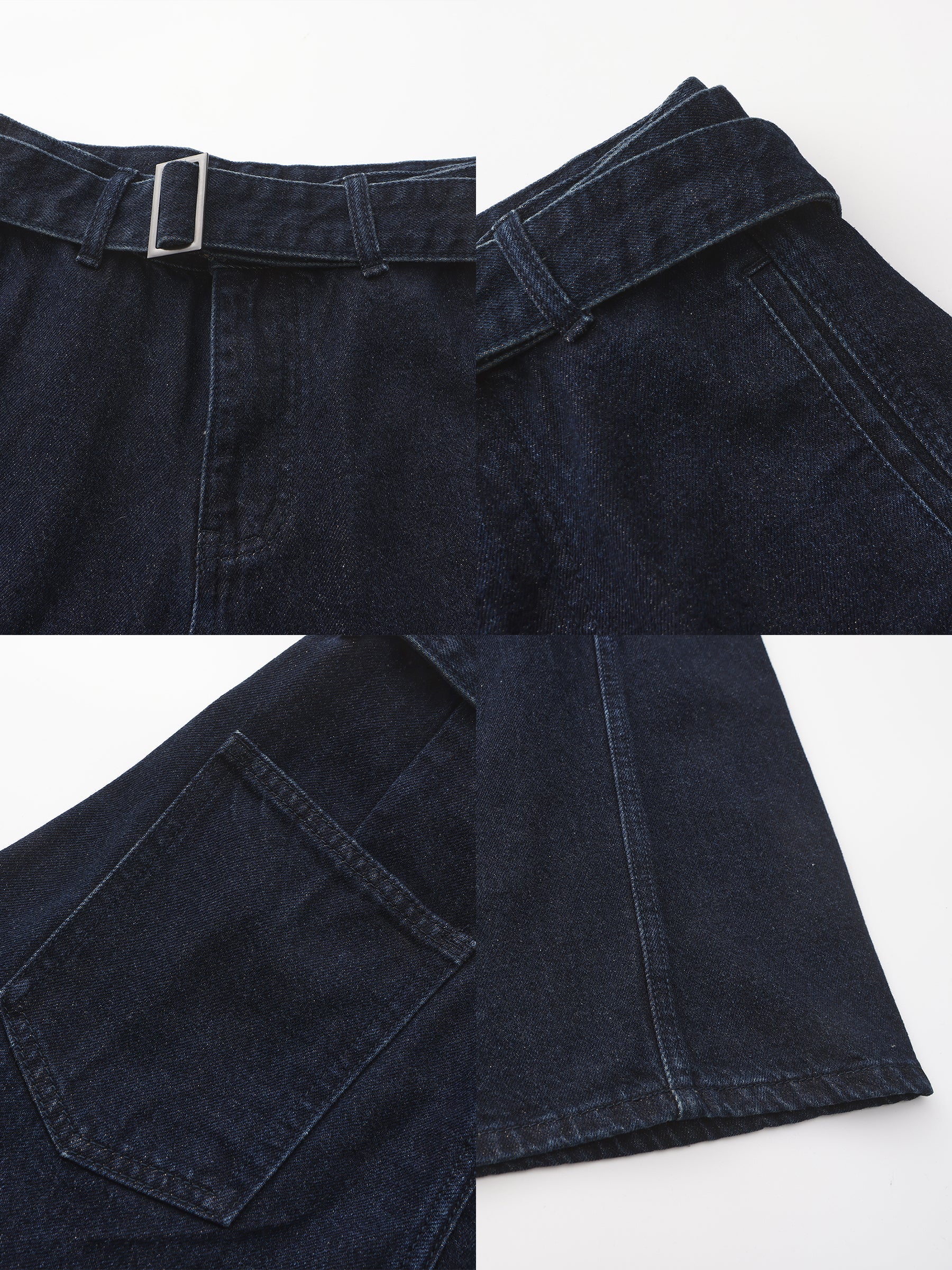 Straight Wide Leg Denim Jeans-20