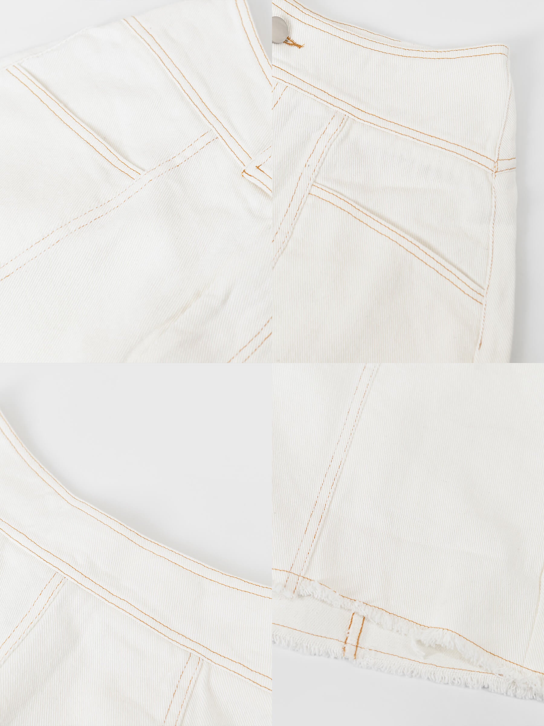 High Rise Denim Shorts with Raw Edge-20