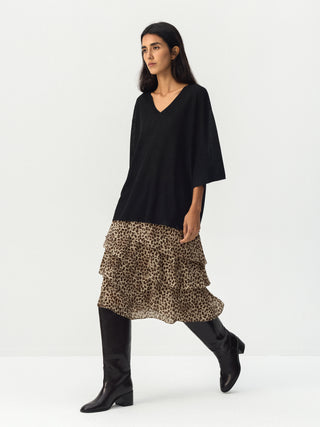 CUBIC Leopard Tiered Mini Skirt