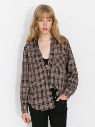 Casual Loose-Fit Plaid Shirt
