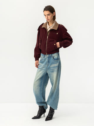 CUBIC Burgundy Harrington Jacket