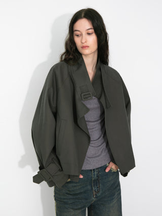 Overlay Cropped Trench Coat